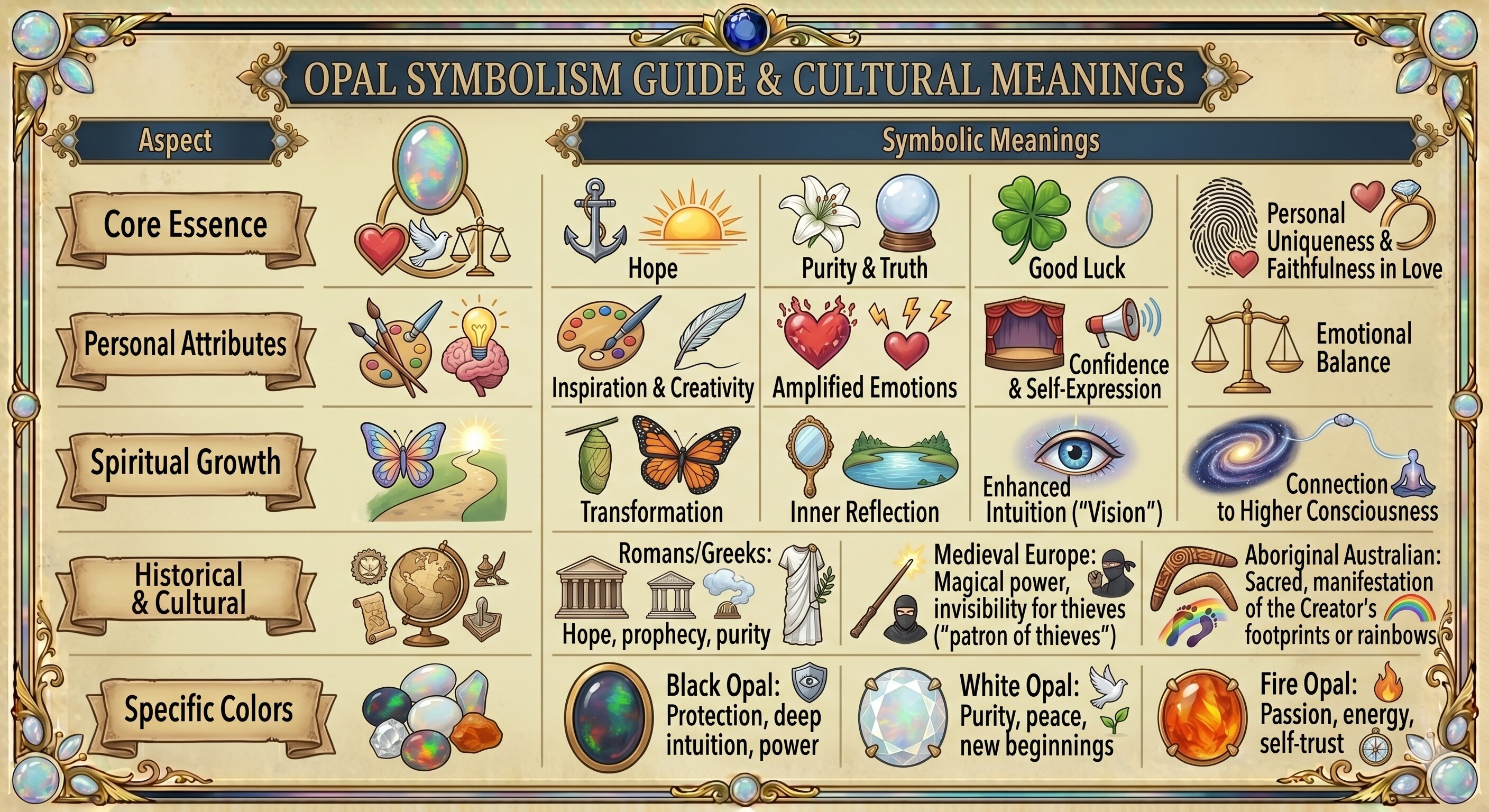 key symbolic meanings associated with opals